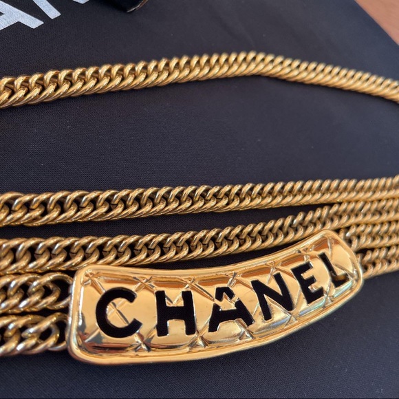 Vintage Chanel Logo Chain Belt 85cm - Picture 3 of 7